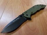 Real Steel E77  Green Folding Pocket Knife black stonewash Blade - 5113