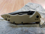 Real Steel E77  Coyote Folding Pocket Knife black stonewash Blade - 5114