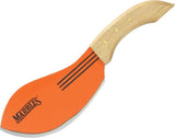 Marbles Bolo Camp Cleaver Orange Carbon Full Tang Natural Wood Knife 15"