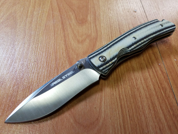 Real Steel E79 Black and White G-10 Handle 9