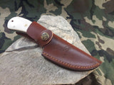 Elk Ridge Fixed Knife 7.5" White Bone Satin Plain Edge Stainless Full Tang - 522WB