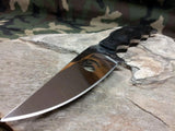 Elk Ridge Fixed Knife 8" Black Pakkawood Plain Edge Stainless Hunter - 542sl