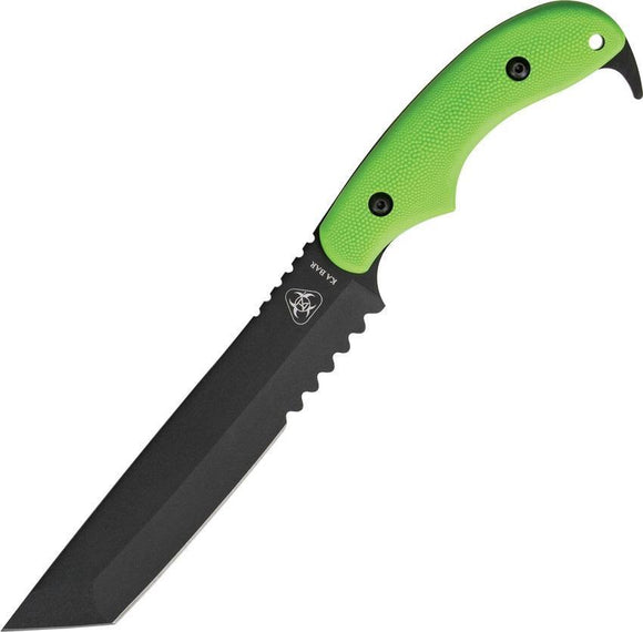Ka-Bar Zombie Knives Famine Tanto SK5 Carbon Steel Green Handle Fixed Knife