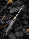 We Knife Co Ltd Scoppio Framelock Gray Titanium Folding CPM 20CV Knife 923B