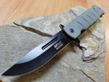 MTECH Light Gray Spring Assisted Folding Clip Point Pocket Knife - a905fe