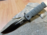 MTECH Light Gray Spring Assisted Folding Clip Point Pocket Knife - a905fe