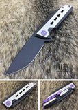 WE KNIFE Black Flipper Titanium Folding Pocket Knife S35VN - 602C