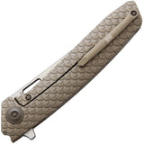 WE KNIFE CO Dragon Scale Tanto Framelock Bronze Titanium Folding Knife 604R