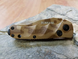 Schrade Mini Extreme Push Button Lock Desert Camo Tanto Folding Knife 60MDT