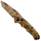 Schrade Mini Extreme Push Button Lock Desert Camo Tanto Folding Knife 60MDT