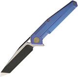 WE KNIFE Blue Tanto Flipper Folding Pocket Knife Black Satin S35VN - 610C