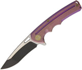 we titanium knife purple black blade