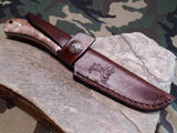 Elk Ridge Fixed Blade 7" Knife w/ Pakka & Quince Wood Handle 287