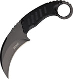 MTech Stainless Black G-10 Tactical Karambit Fixed Blade Neck Knife 665BK