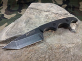 MTech Fixed Neck Knife Full Tang Black G10 Tanto Stonewashed Blade 5"