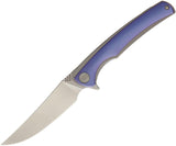 WE KNIFE 8" BLUE Titanium Flipper Folding Pocket Knife Bohler M390 EDC
