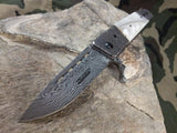 Tac Force Tactical Folding  Spring Assisted Damascus Pocket Knife Mop Pearl - 704wp