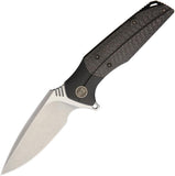 WE KNIFE Nitida Black Handle Folding Knife SW Satin Blade Framelock EDC