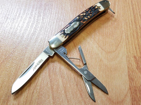 Schrade Uncle Henry 2016 Gambler Blade & Scissors Folding Pocket Knife 707UH2