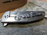 Real Steel E571 Folding Knife Flipper stonewashed blade - 7131