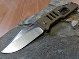 Real Steel  Coyote Brown Folding Linerlock Knife with Tan Handle - 7511