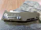Real Steel  Coyote Brown Folding Linerlock Knife with Tan Handle - 7511