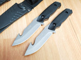 Survivor LOT of 2 Black Straight Full Tang GUTHOOK Hunting Knife NEW