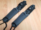 Survivor LOT of 2 Black Straight Full Tang GUTHOOK Hunting Knife NEW