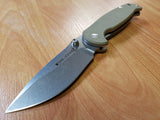 Real Steel H6 Linerlock Coyote Brown Stonewash Folding Pocket Knife 7764