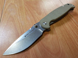 Real Steel H6 Linerlock Coyote Brown Stonewash Folding Pocket Knife 7764