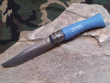 Opinel Sky Blue Beech Wood VRI7 No 7 Stainless Folding Pocket Knife  - 1424