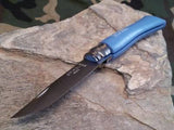 Opinel Sky Blue Beech Wood VRI7 No 7 Stainless Folding Pocket Knife  - 1424