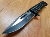 MTech 9" Folding Spring Assisted Black Tactical Pocket Knife with Glass Break - a906bk