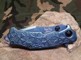 Dark Side Folding Pocket Blue Fantasy Knife  Maltese Cross - A031BL