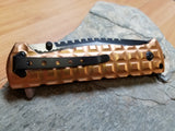 MTech 9" Folding Spring Assisted Desert Tan Tactical Pocket Knife with Glass Break - a906dt
