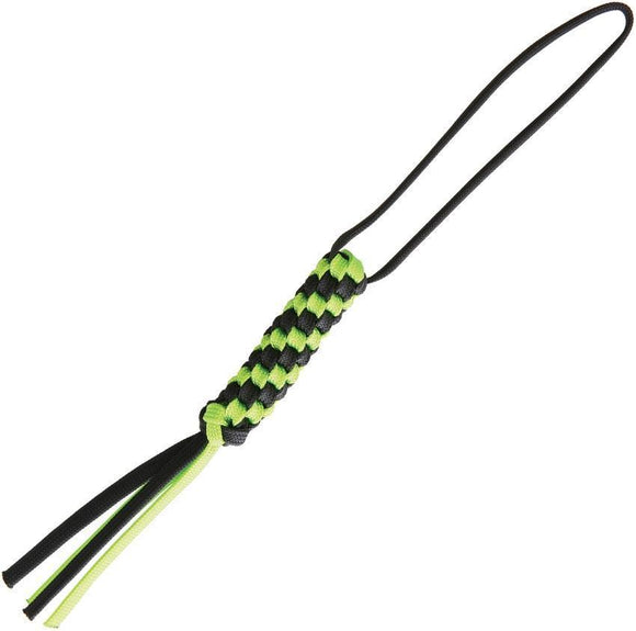 WE KNIFE Co Black & Green Braided Paracord Construction Knife Lanyard