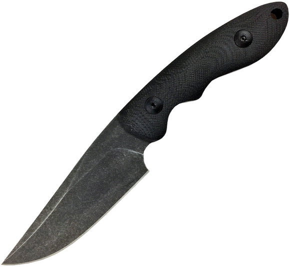 ABKT Tac Shadow Predator Black G10 D2 Steel Fixed Blade Knife 004B