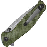ABKT TAC Catalyst Linerlock Green G10 Folding D2 Steel Pocket Knife 1026G