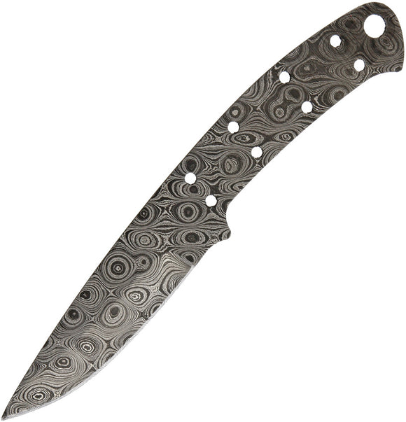 Alabama Damascus Steel 6.5'' Full Tang Drop Point Fixed Blade Knife Blank 088