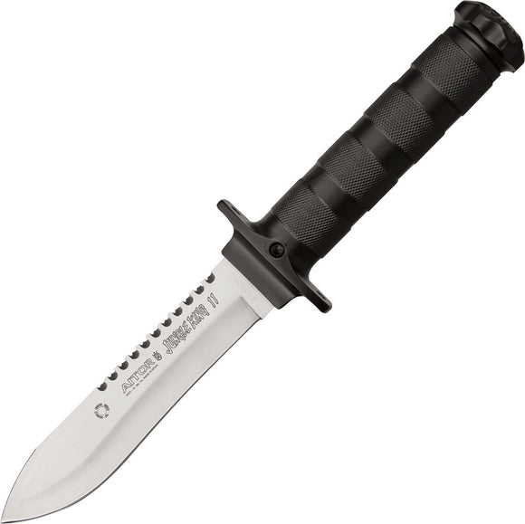 Aitor Jungle King II Black Knurled Handle Stainless Steel Fixed Blade Knife 16012