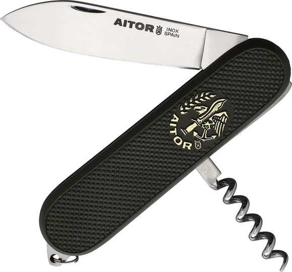 Aitor Gran Quinto Green Smooth ABS Folding Stainless Steel Pocket Knife 16035V