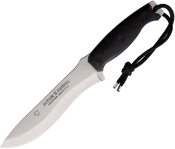 Aitor Aitor Ferfal Black Wood Bohler N690 Fixed Blade Knife w/ Belt Sheath 16099
