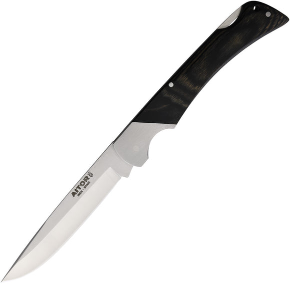 Aitor Command Lockback Black Stamina Wood Folding Stainless Pocket Knife 16109N