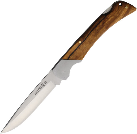 Aitor Command Lockback Olive Wood Folding Stainless Clip Pt Pocket Knife 16109OL