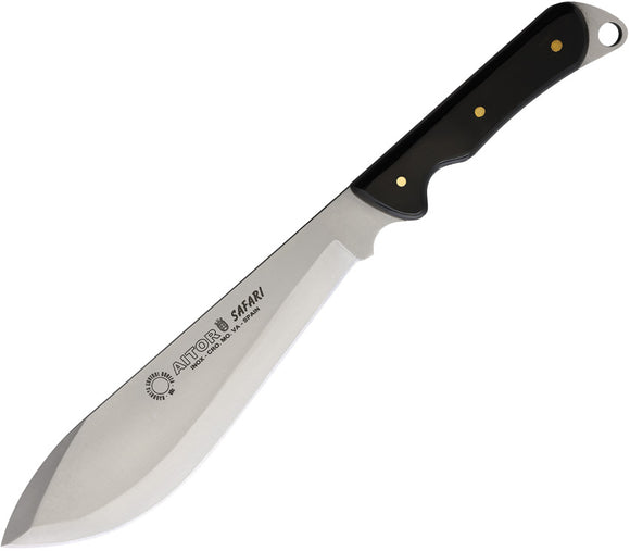 Aitor Safari Dark Brown Wood Stainles Fixed Blade Knife w/ Belt Sheath 16123