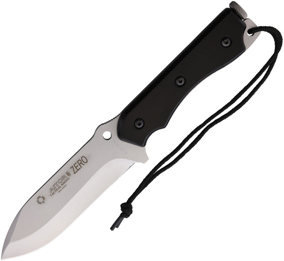 Aitor Zero White Fixed Blade Knife Black Wood Stainless w/ Belt Sheath 16126