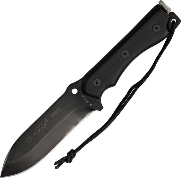 Aitor Zero Survival Bushcraft Fixed Blade Knife Black Micarta Stainless 16127