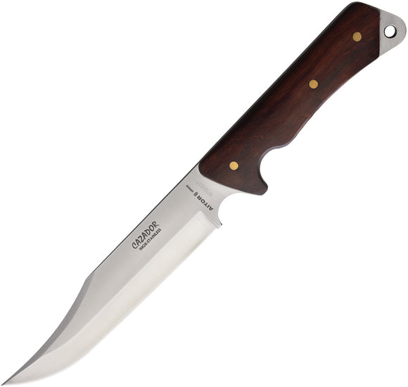 Aitor Cazador Brown Wood Handle Stainless Steel Fixed Blade Knife 16202