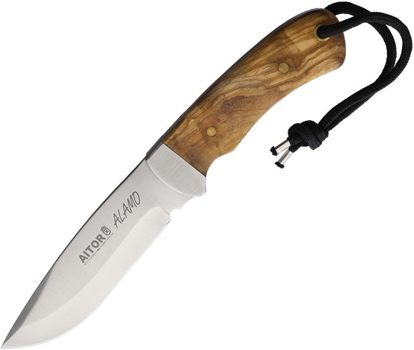 Aitor Alamo Fixed Blade Knife Brown Wood Stainless Steel w/ Belt Sheath 16203