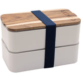 Akinod Bento Lunch Bag Blue Double Compartment 000044